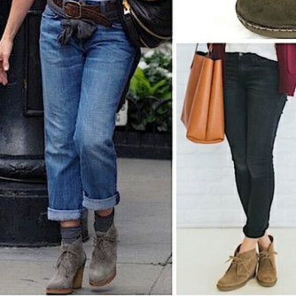 J.CREW MACALISTER Suede Wedge Lace-up Booties - Picture 1 of 8